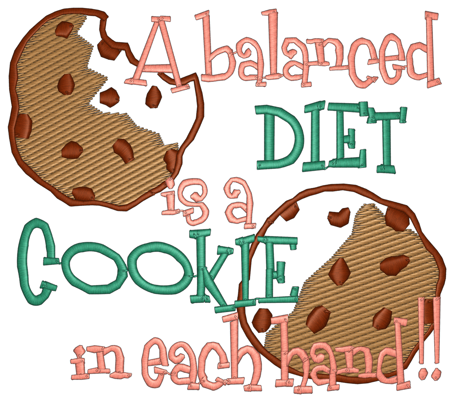 Balanced Diet is a cookie in Each Hand Flour Sack Towel