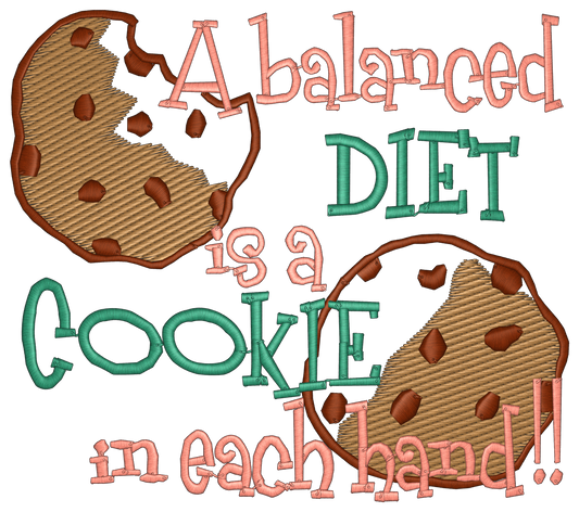 Balanced Diet is a cookie in Each Hand Flour Sack Towel